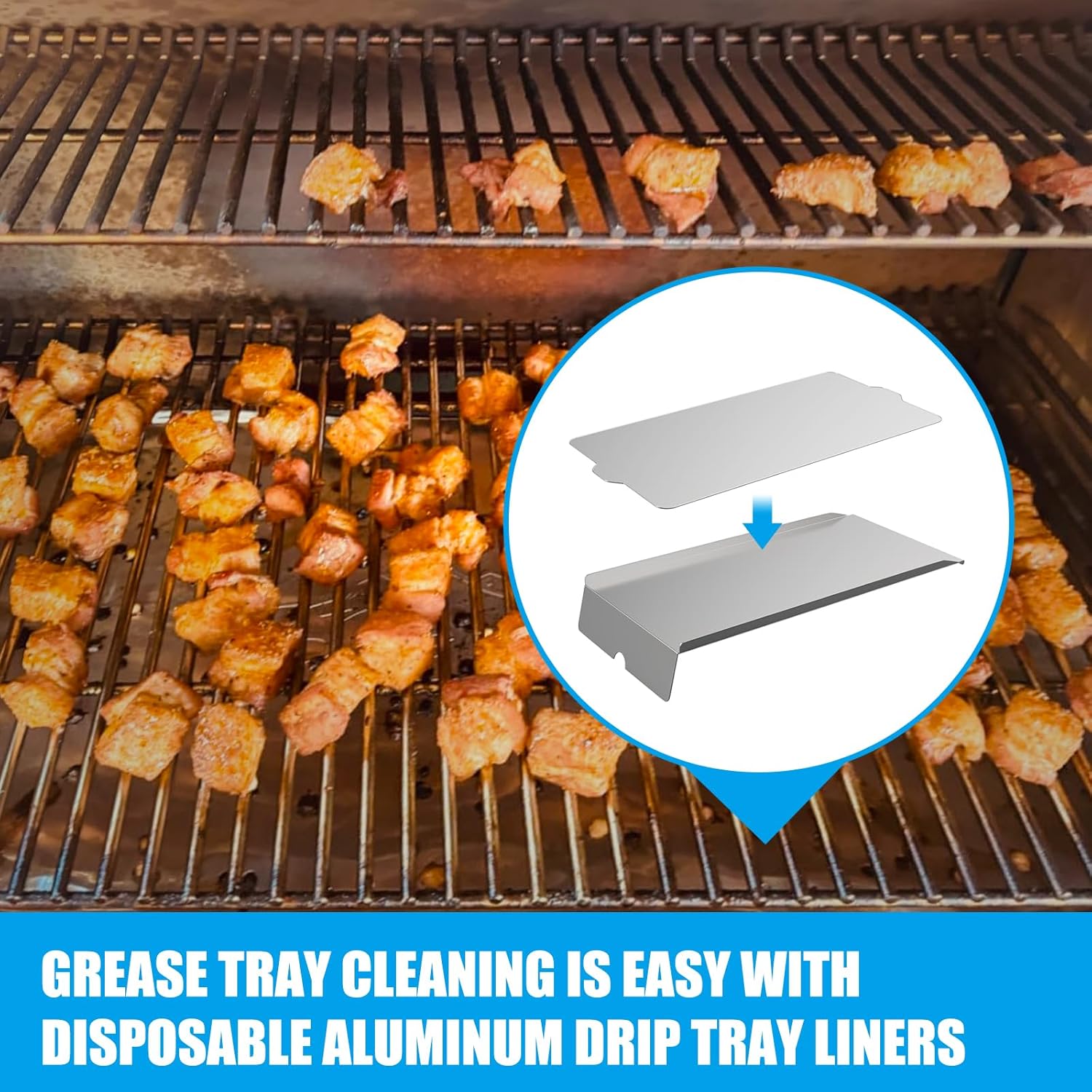 BCA006 Drip Tray Heat Baffle and BAC410 Grease Drip Tray Liners for Traeger Pro 34 Series Accessories, Eastwood 34, Texas Elite 34, Texas Elite, Limited Edition, Texas Pro, BBQ075, BBQ100