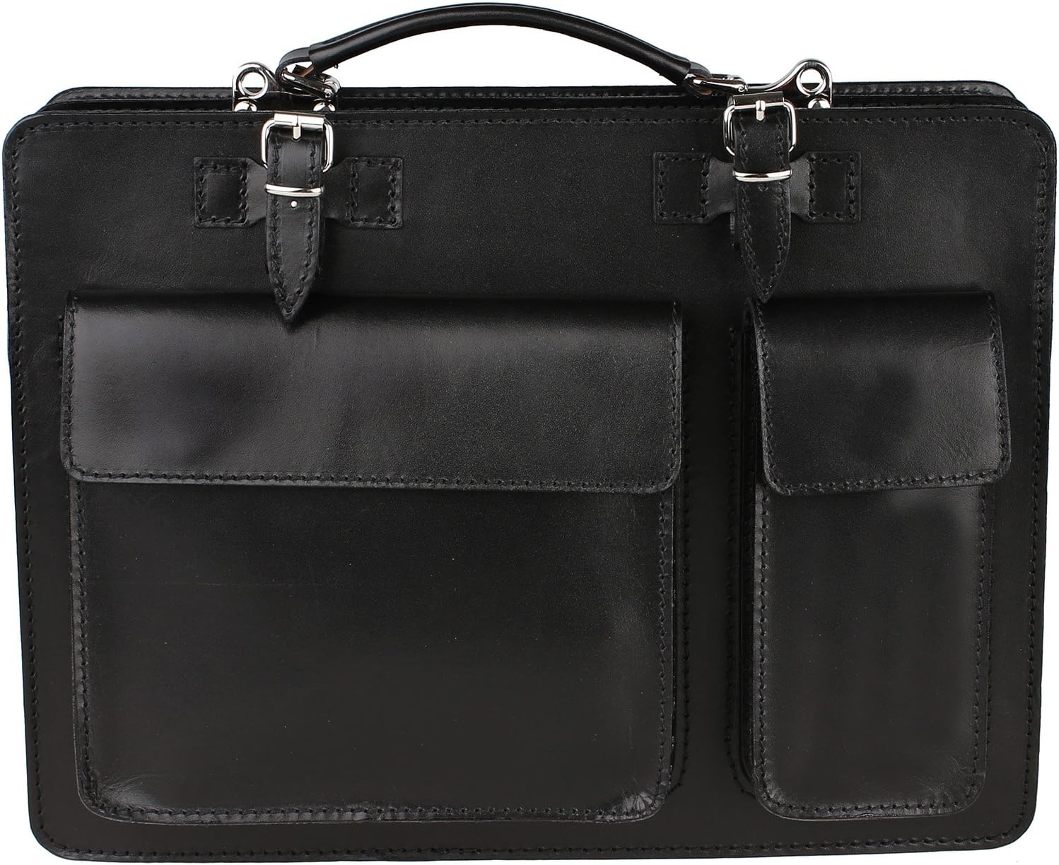 Men's Work Bag, Box Italian, and Document Organizer, 100% Genuine Leather Made in Italy