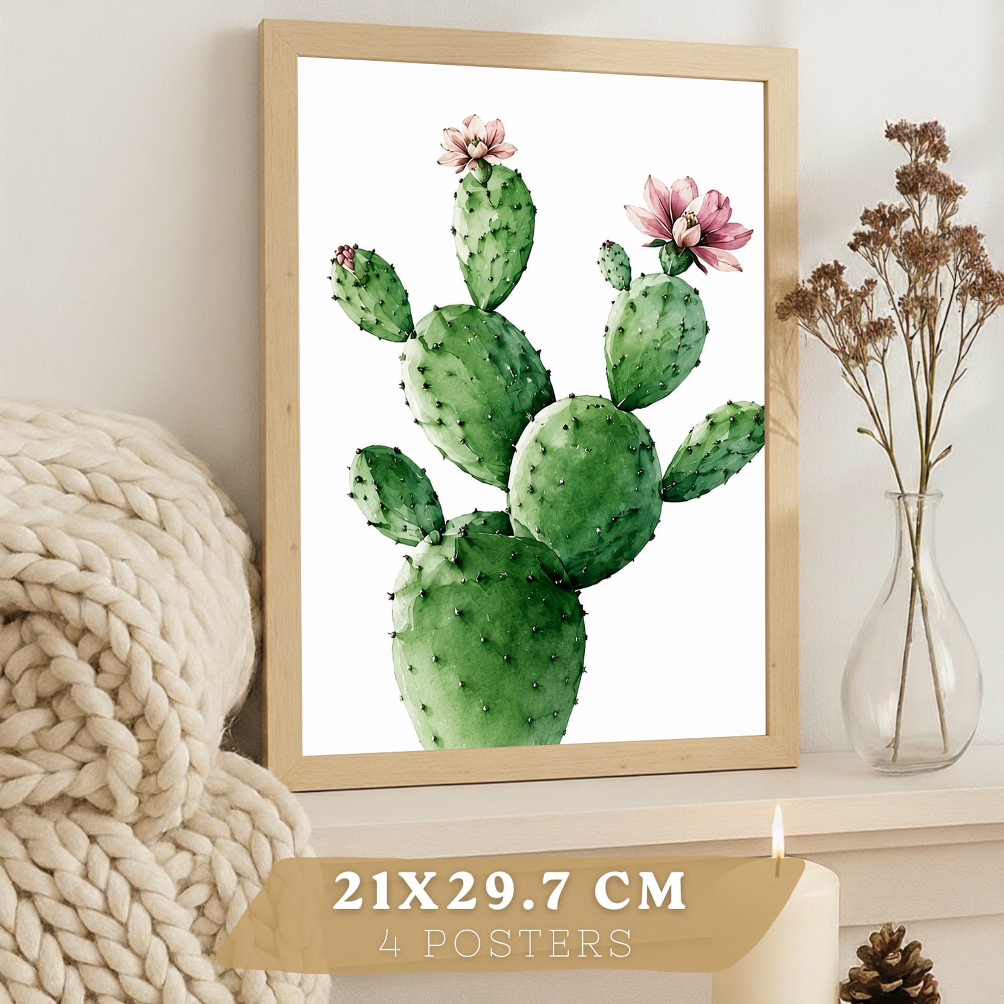Nacnic Pósters Botánicos Tropicales con Hojas Verdes y Cactus