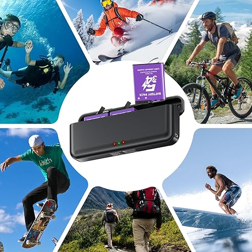 Miniatura 5 de Palogreen Osmo Action 5 Pro43 - Cargador de batería, paquete de 3 baterías Osmo 360 de 2250 mAh y cargador rápido de 3 ranuras compatible con DJI