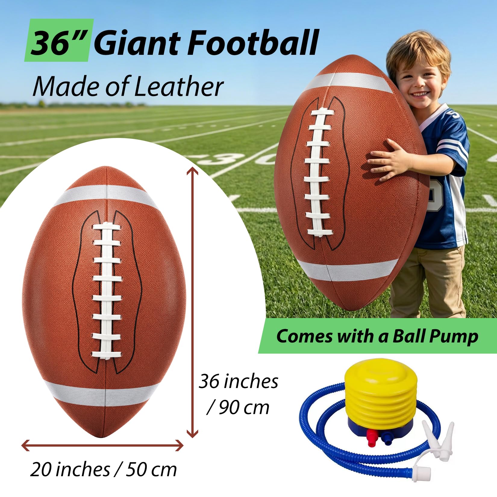 Palloni da calcio giganti da 91,4 cm, per decorazioni per feste, giochi all'aperto, negozi, centri commerciali, decorazioni per compleanni, oggetti di scena gonfiabili per eventi e feste, realizzati