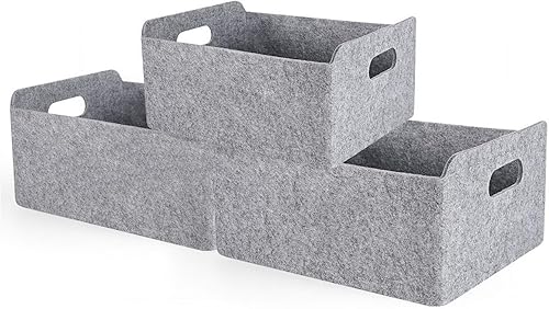 Canastas de almacenamiento Welaxy, de fieltro, plegables, organizador de cubos de almacenamiento, cajones de estante plegables, organizadores, caja