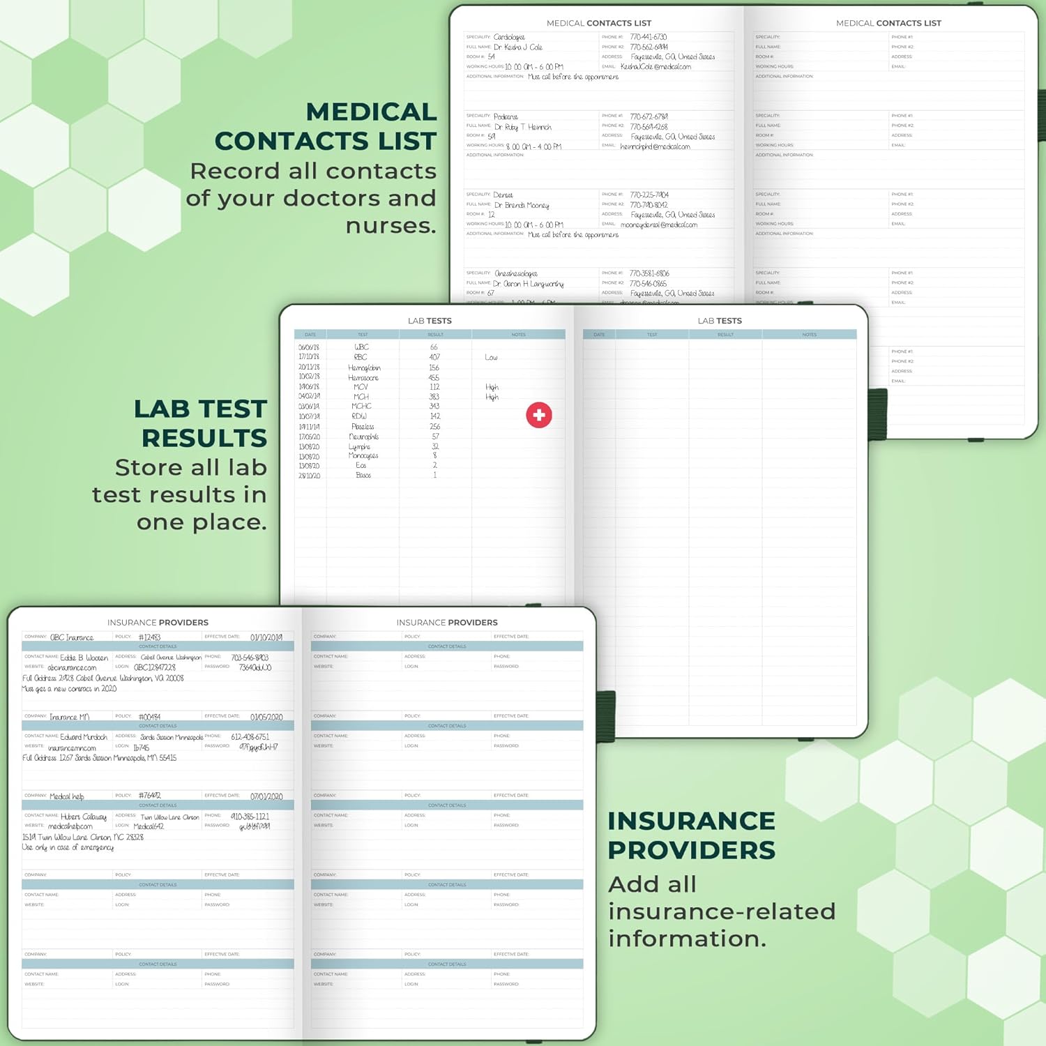 Clever Fox Large Medical Planner 12-Month – Medical Notebook, Health Diary, Wellness Journal to Track Health – 12 Months, 7x10.5″ (Forest Green)