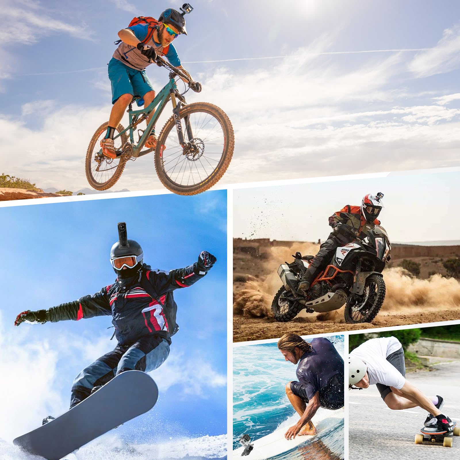 2 Stück selbstklebende Helmkamera-Halterung passend für GoPro Hero 13/Max, Insta360 X5/X4/X3/X2 und DJI Osmo Action Sportkameras, klebriges Zubehör-Set Halterung für Motorrad, Snowboard