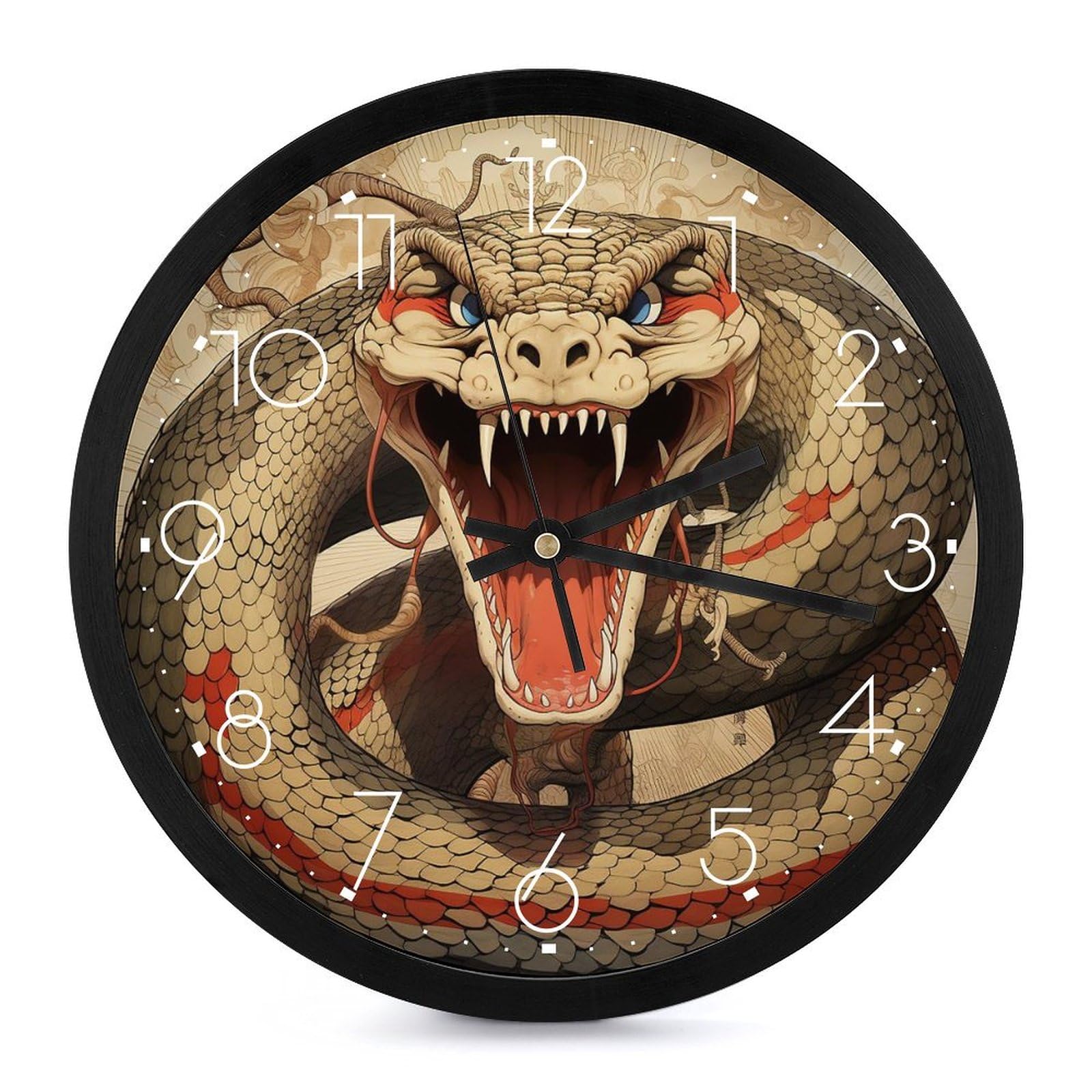 Horloge murale numérique à piles serpent LED grand format pour déco intérieure