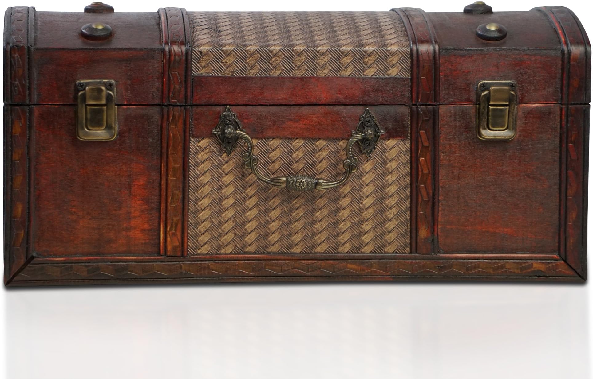 Brynnberg Dublin Wooden Treasure Chest in Vintage Look Antique Design Sizes: 37 x 17 x 17 cm