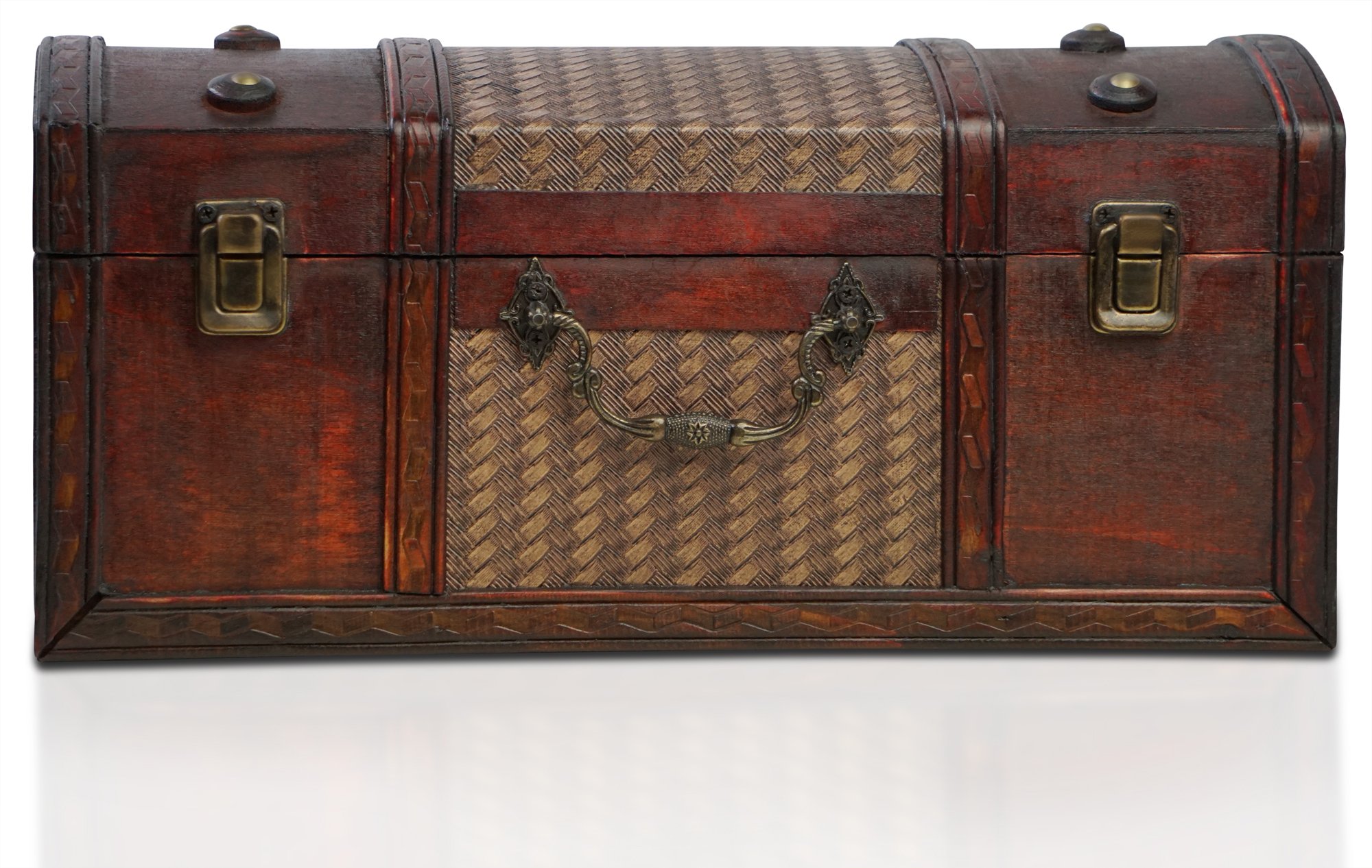 Brynnberg Dublin Wooden Treasure Chest in Vintage Look Antique Design Sizes: 37 x 17 x 17 cm