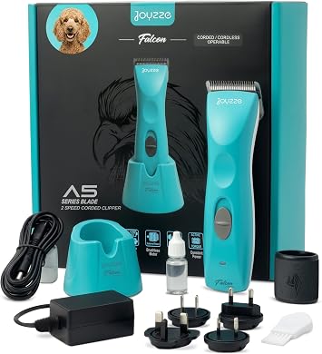 Falcon Cordless Clipper 2 Speed - Professional Grooming with Precision, Power, Low Noise, Dog Clippers for Grooming Falcon Teal