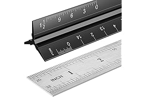 Architectural Scale Ruler 2 Pack with Standard Metal Ruler