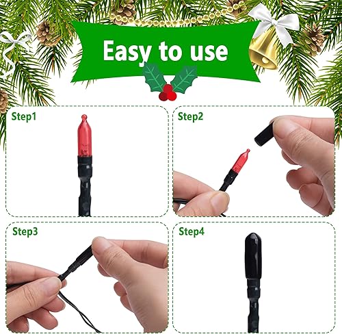 Miniatura 3 de Codree 150 tapas sin brillo para luces de cadena  Ocultar luces adicionales  Cubiertas negras opacas de Navidad para cadena de luces LED de vidrio