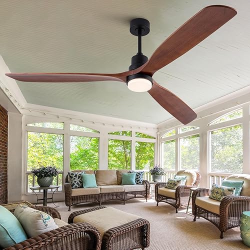 Miniatura 23 de BOJUE Ventiladores de techo negros de 52 pulgadas con luces y control remoto, regulables, motor de CC silencioso reversible, función de memoria