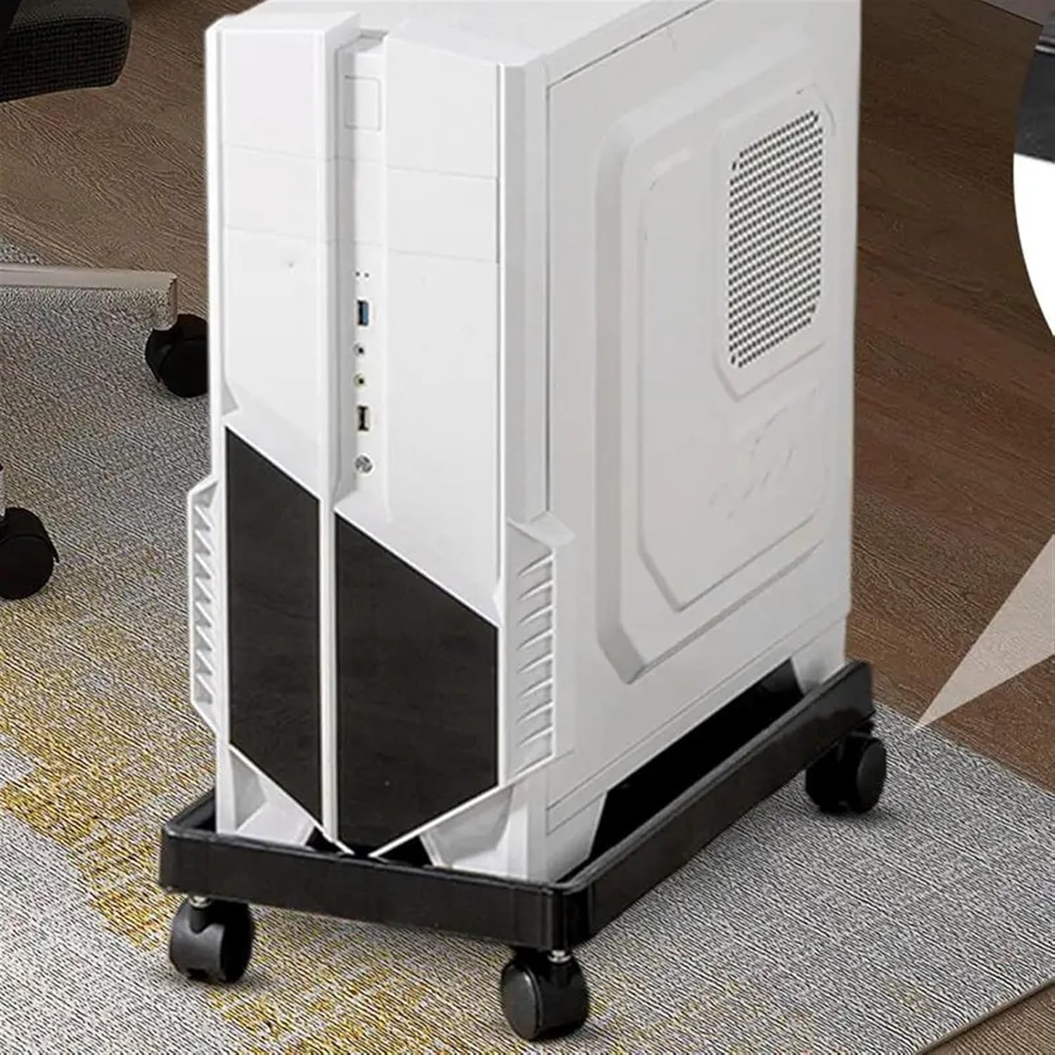 Rolling stand,Computer Cart with CPU Holder CPU Tower Stand Mobile CPU Stand Ventilated PC Tower Stand PC Tower Stand with 4 Caster Wheels Fits Most PC for Supporting Mobile IT Support Platform