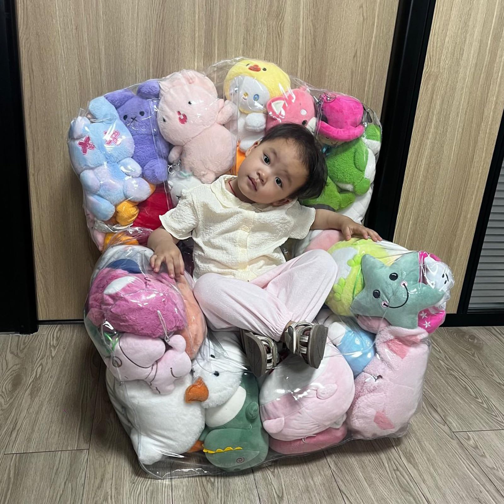 Fauteuil Poire Transparent Pour Peluches (pouf Transparent Uniquement), Fauteuils De Rangement Pour Peluches, Rangement Pour Avec Fermeture Éclair, Housse Pour Canapé D'angle, Dortoir, Lit, Cha