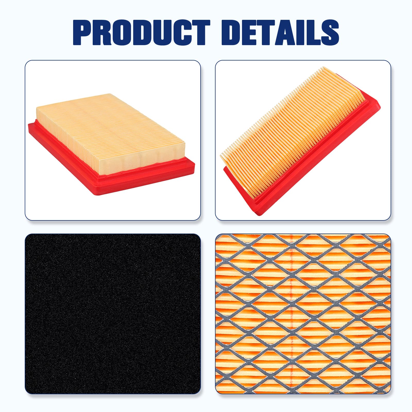 Powtol Paquete de 5 filtros de aire 951-10298 para cortacésped MTD Cub Cadet 951-14632 159 cc 173 cc ST100 SC500EZ SC100 Kohler 14 083 01-S