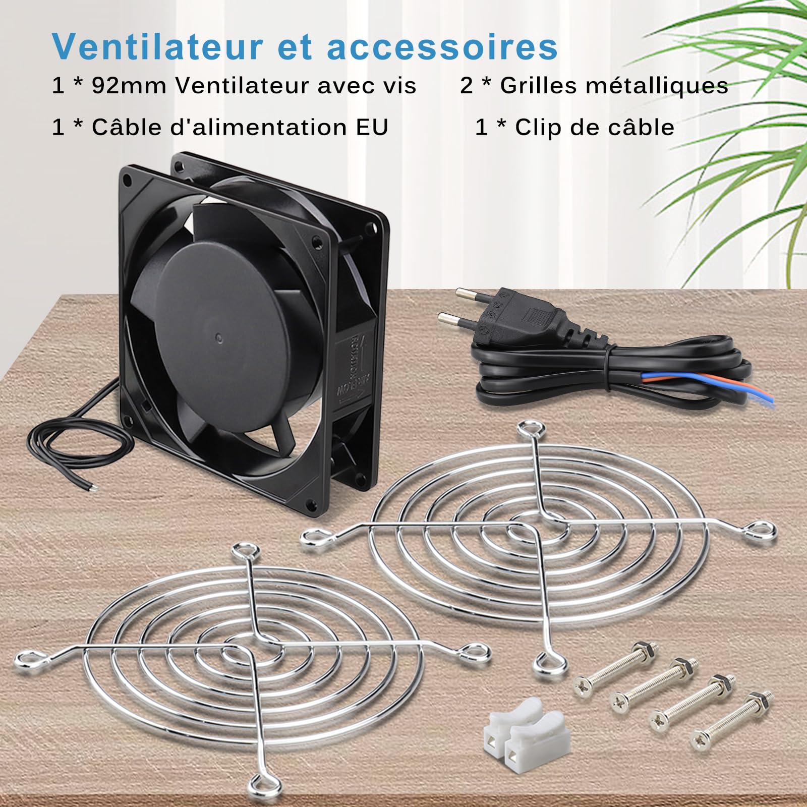 GDSTIME Ventilateur 92mm 220V 92x92x25 Ventilateur PC à roulement à billes | ventilateur 220v 92mm ventilateur pc 92mm 230v ac fan pour refroidissement