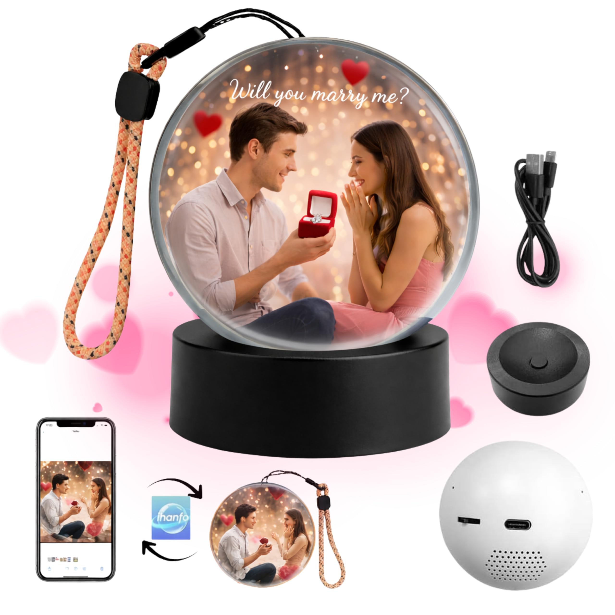 Amazon.com: Valentine's Day Personalized Memory Orb Lamp – LED