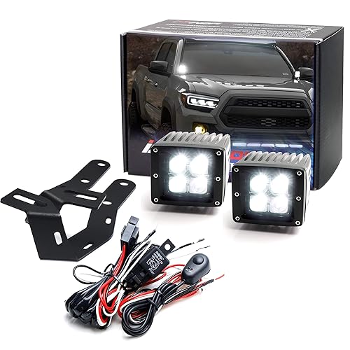 iJDMTOY A-Pillar LED Pod Light Kit Compatible with 2016-2023 Toyota