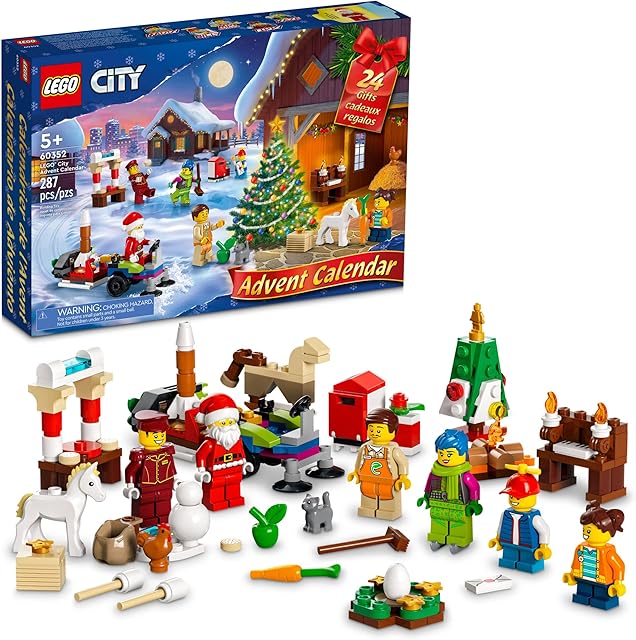 LEGO City 60352 Advent Calendar 2022 Age 5+ 287pcs, Multicolor