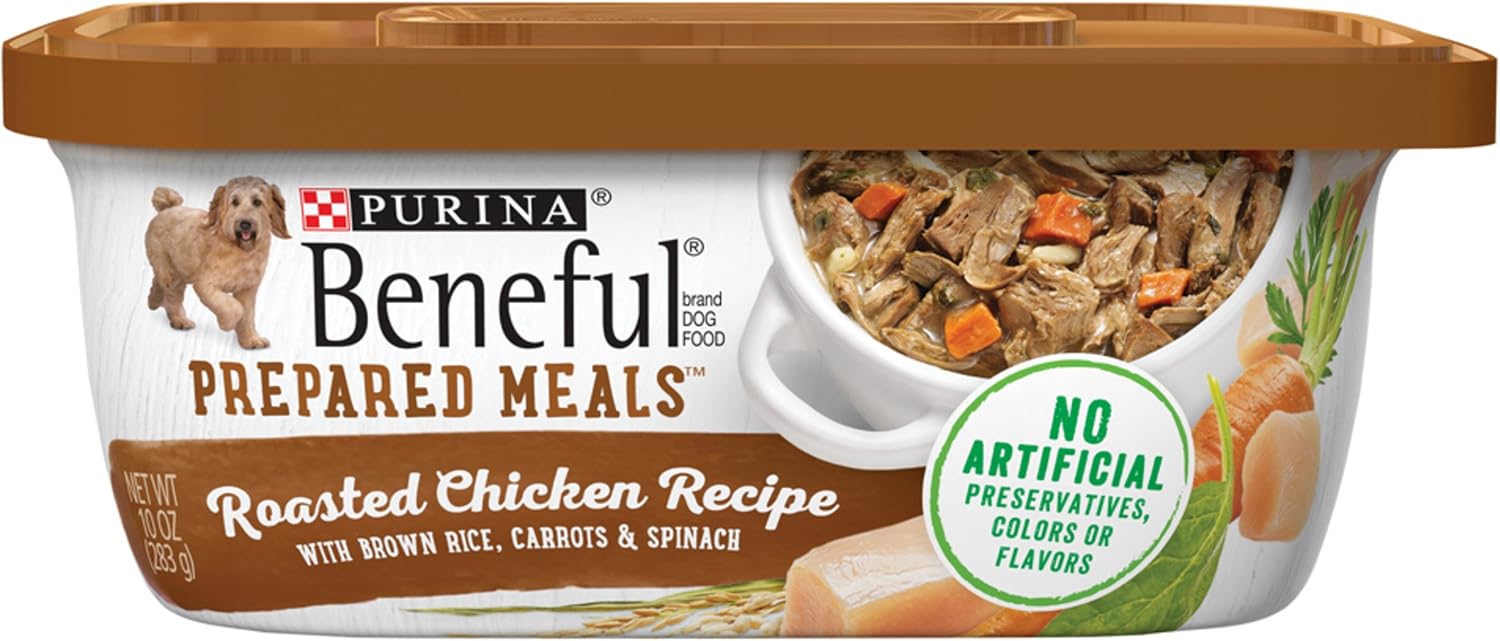Beneful Purina Prepared Meals Roasted Chicken Recipe Adult Wet Dog Food - (8) 10 oz. Tubs