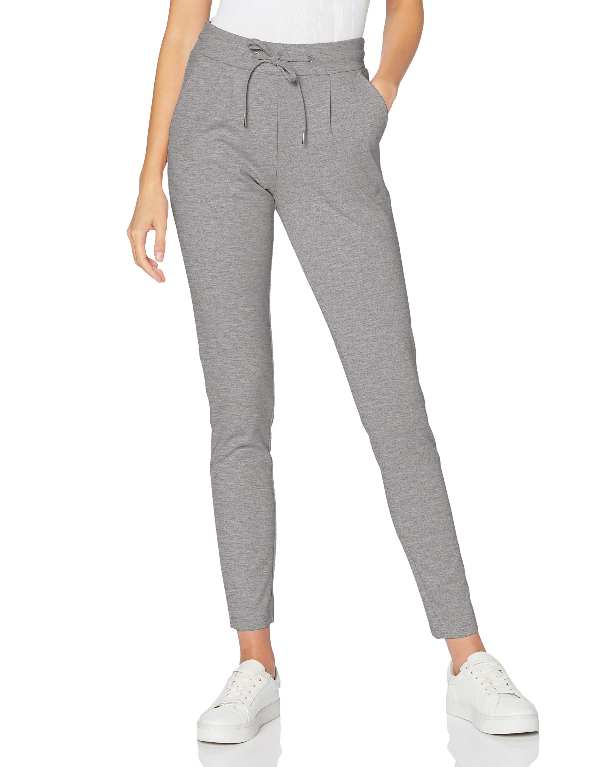 Ichi Women's Grey Blend (10020) Ihkate Pa2 Sweatpants, Relaxation Trousers With Stretch, Slim Cut With Elastic Waistband, M