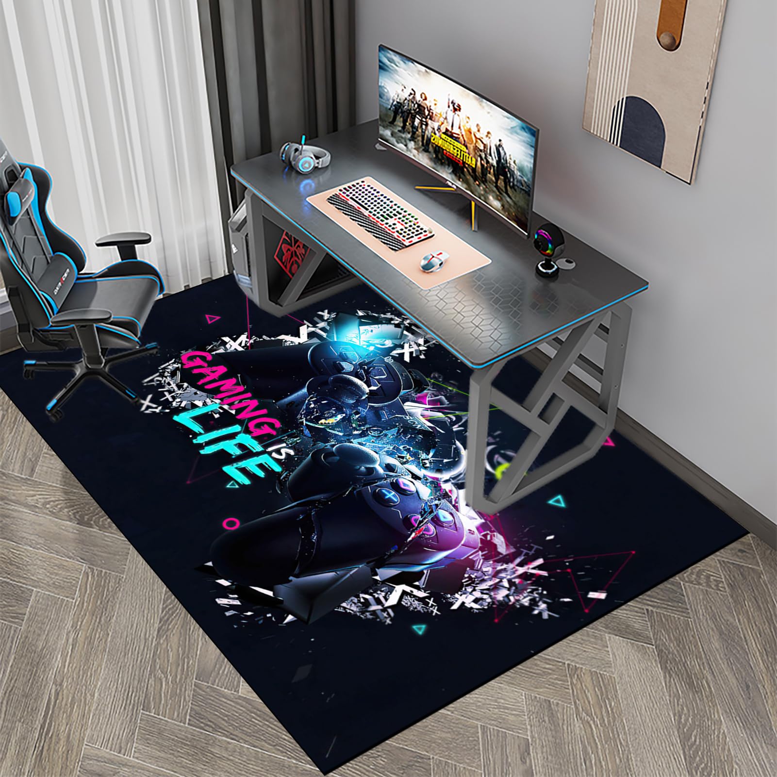 140 x 180 cm Tapis protège Sol, Tapis de Sol Gaming, Tapis de Chaise de Bureau, Tapis Protège-Sol pour Chaise de Bureau, Tapis Gaming Sol pour Sols durs pour Parquet, Tapis de Sol Gamer