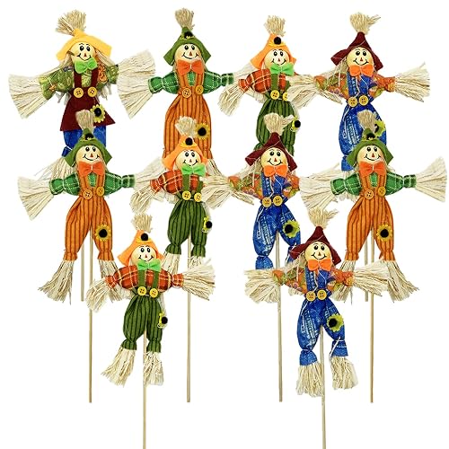 EBaokuup 10 PCS Halloween Scarecrow Decorations - 11.8 Inch Fall