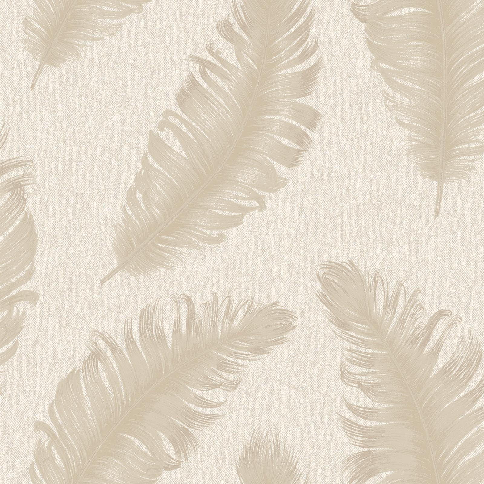 Belgravia Decor Ciara Glitter Feather Textured Vinyl Wallpaper Cream/Soft Beige/Silver 4402