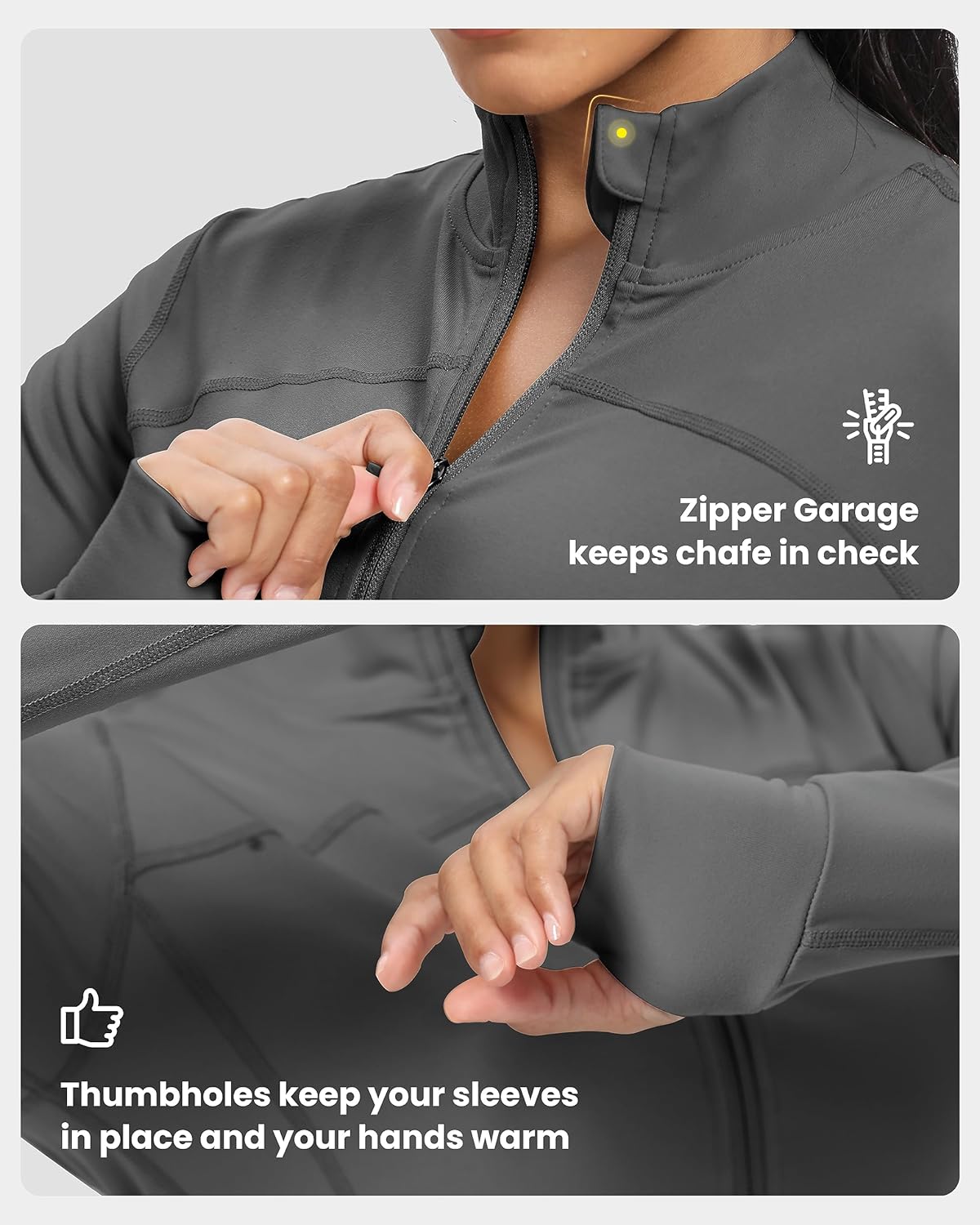 GYM RAINBOW Womens Zip Up Workout Jakcets Lightweight Slim Fit Running Athletic Jackets with Thumb Holes - Image 4