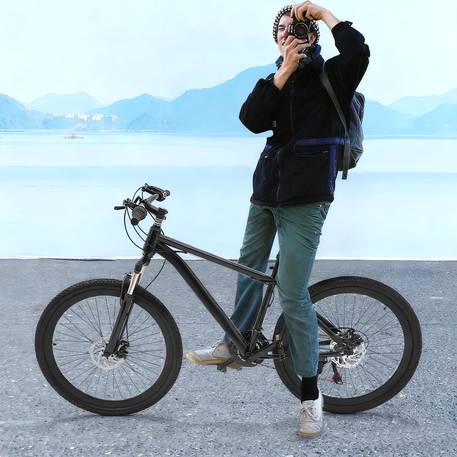 Bicicleta de Montaña de 26 Pulgadas 21 Velocidades Altura de Asiento Ajustable BTT para Personas Mayores de 12 Años para Entretenimiento o Ejercicio, y Se Aplica a Ciudades, Parques, Acera