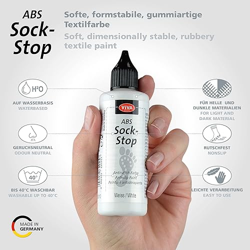 Miniatura 32 de Viva Decor ABS Sock Stop (2.77 onzas líquidas, negro) – Pintura de tela para calcetines antideslizantes, tapetes de baño y más – sin látex, a base