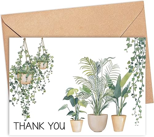 Personalized House Plant Stationery | Greenery Folded Note Cards | Custom Thank You Cards for Housewarming | New Home Thank You Notes | Stationary