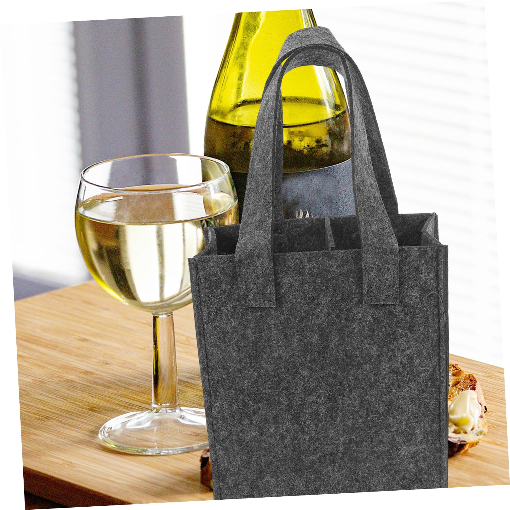 COLLBATH 3 Stück 2 Weinbeutel Isoliert Kleiner Filz Tragbar Groß Flaschentaschen Geschenkbeutel Für Wein Taschen Für Flaschenhalter Tragetasche Für Weinflaschen Grey Gefühlt