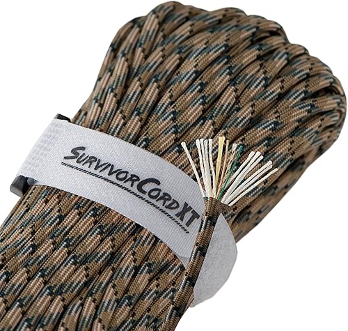 Titan Survival Paracord patentado de supervivencia de 1000 libras, fabricado en Estados Unidos, cuerda de estilo militar 750 con encendedor, línea disponible en Yaxa Guatemala