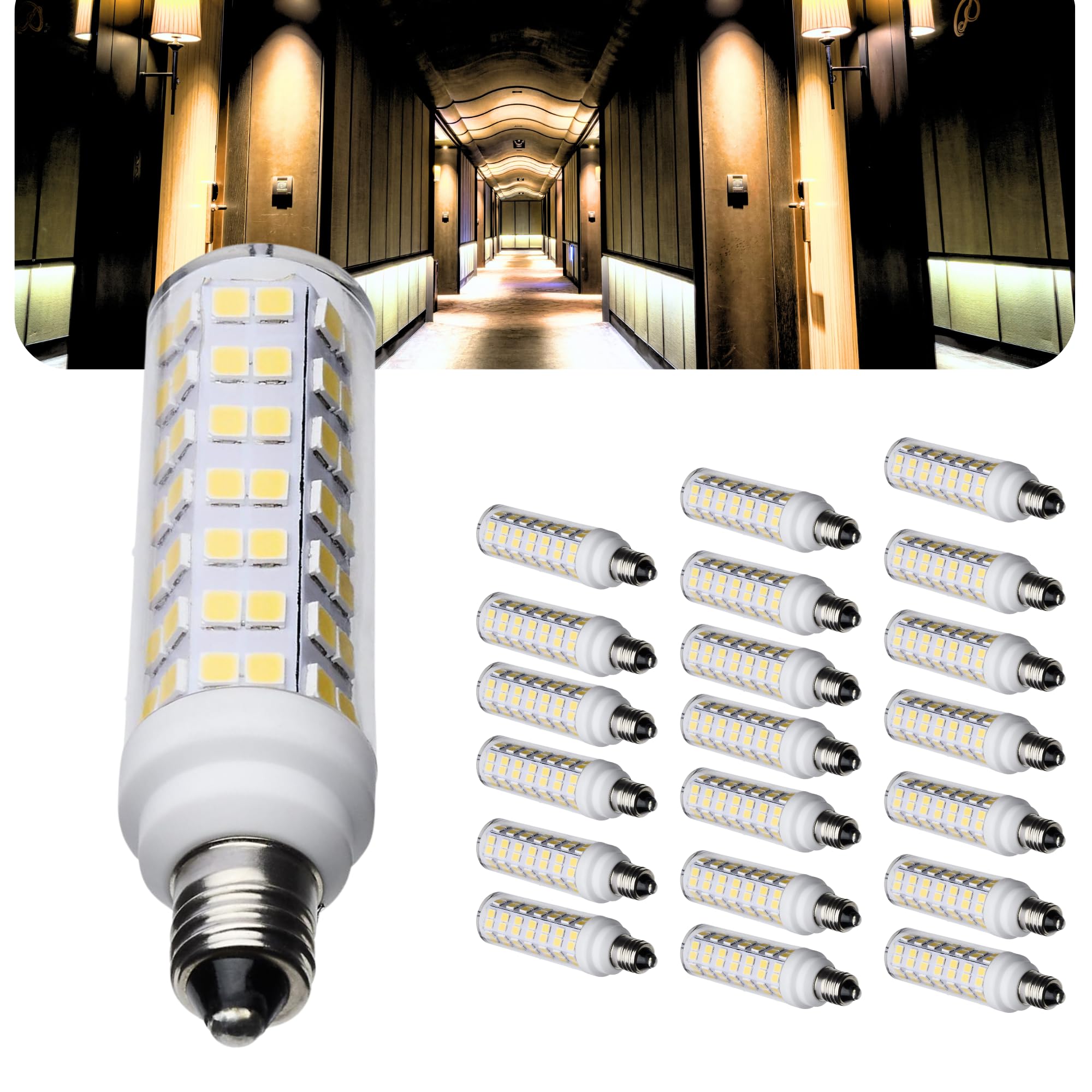 Satco 6 5W T6 LED Mini Candelabra Bulb Clear Finish 5000K Natural Light 120 Volt Residential Commercial Indoor