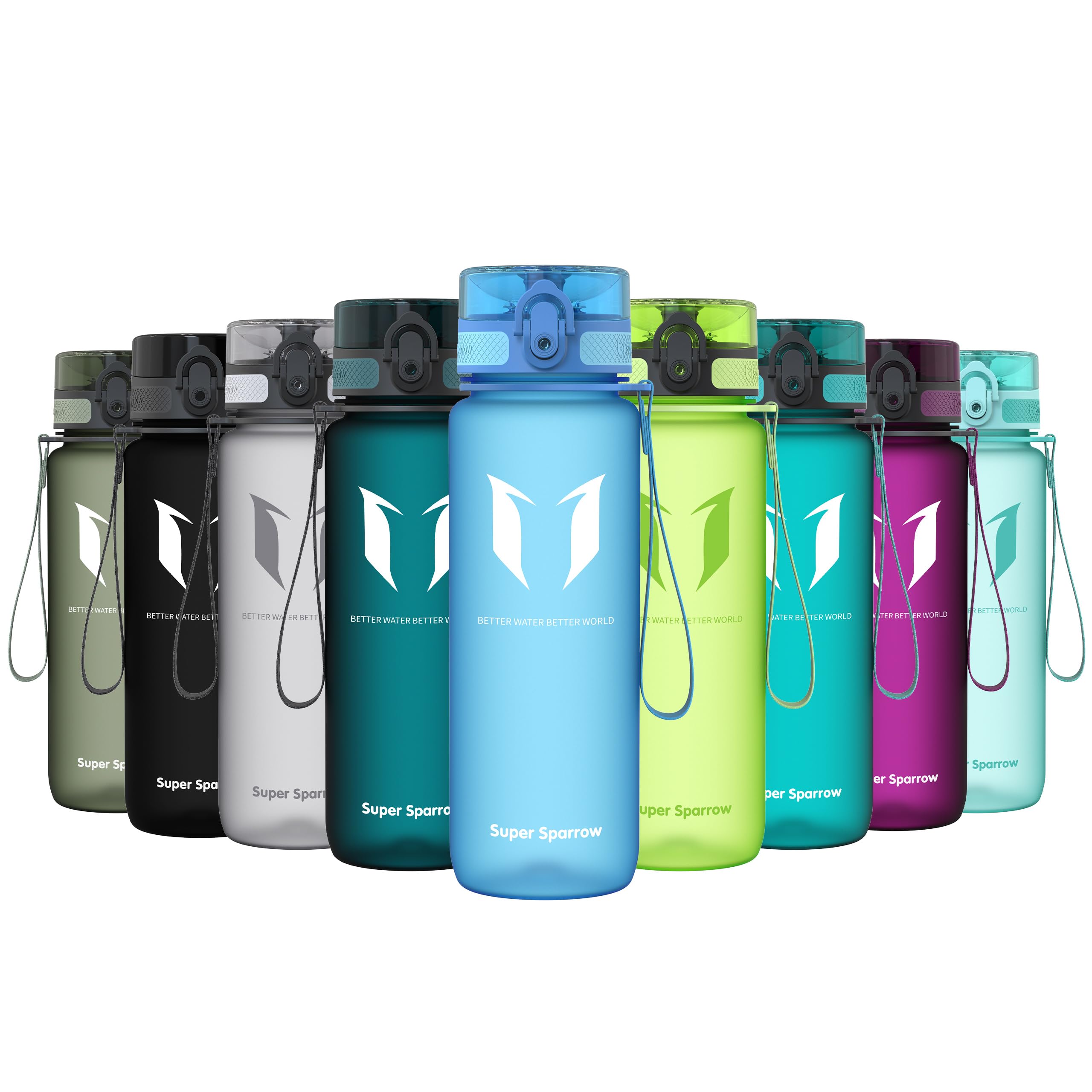 Sparrow Water Bottle 500 ml/750 ml/1 L - BPA-Free Tritan Water Bottle 1 | Sports bottle, leak-proof, lightweight, dishwasher safe, flip top bottles, sports, school, fitness, gym, office, travel