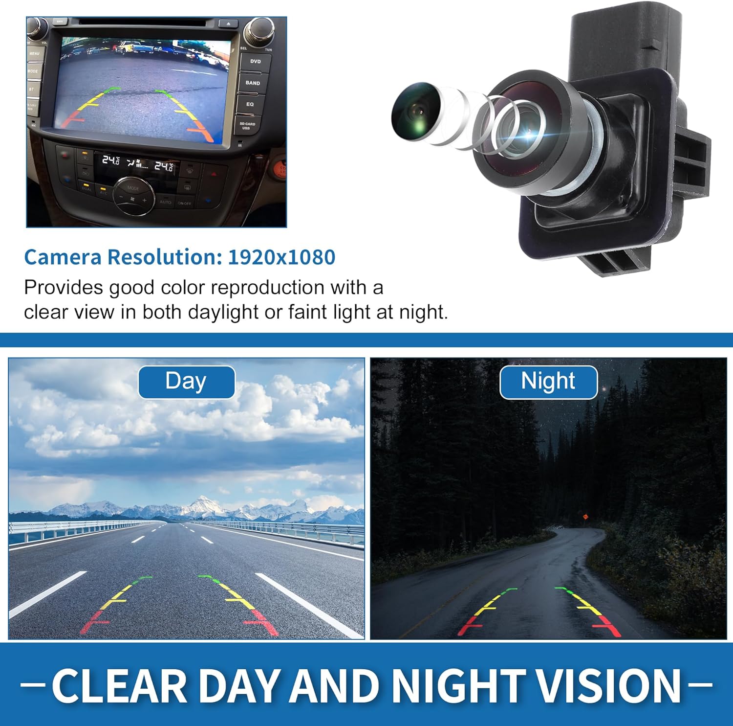 Rear View Camera for Ford Escape for Ford Kuga 2013-2017 Park Assist Camera Backup Reverse Camera Replace No.EV4T-19G490-CA/DV4T-19G490-AB