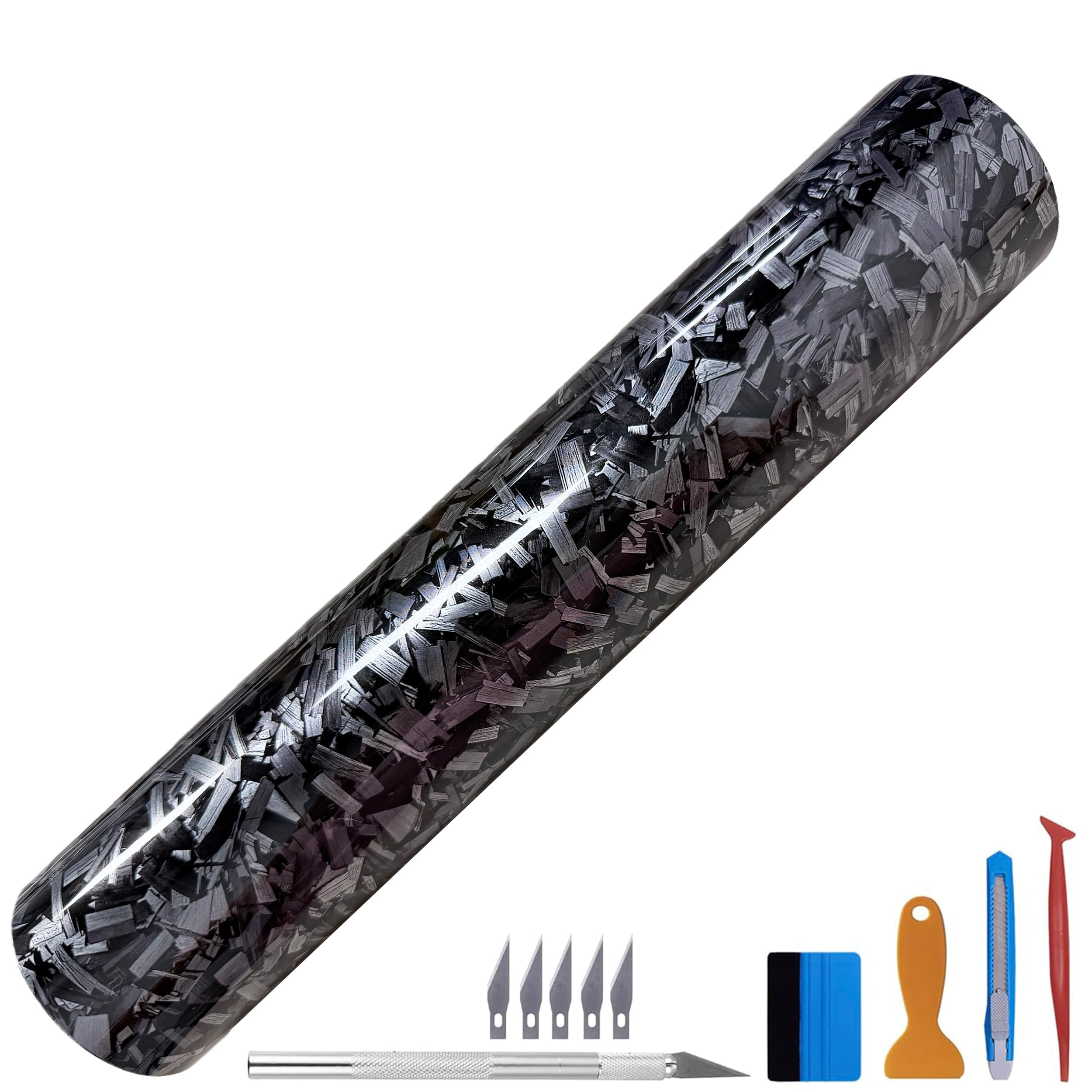 LZLRUN Forged Gloss Carbon Fiber Vinyl Wrap