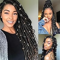 Vista 6 de NAISKA 24 piezas de joyería para el cabello con diamantes de imitación de cristal para trenzas, rastas, trenzas de cabello, puños de metal sin Dorado