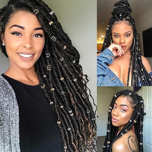 Miniatura 6 de NAISKA 24 piezas de joyería para el cabello con diamantes de imitación de cristal para trenzas, rastas, trenzas de cabello, puños de metal sin