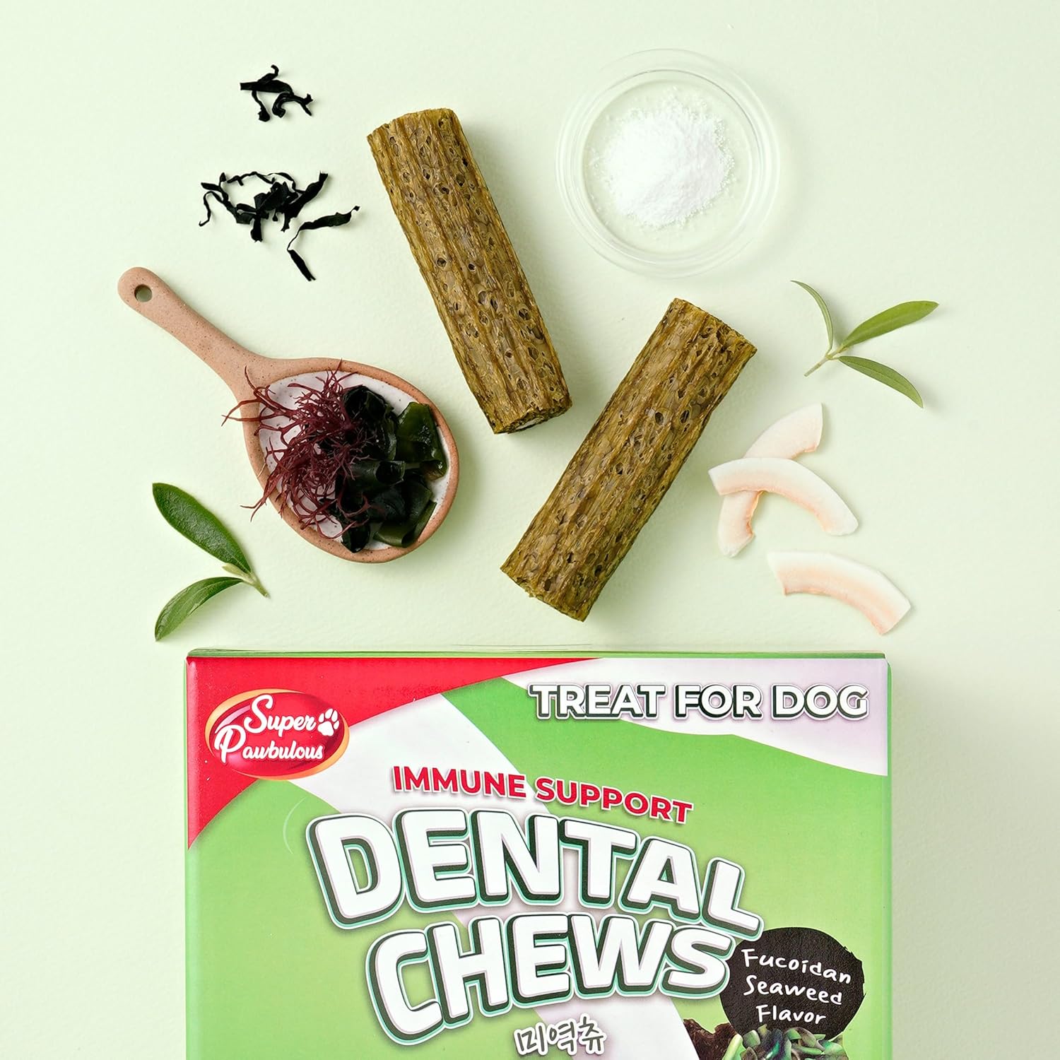 SuperPaw Dental Chews for Dogs - Seaweed Flavor, Immune Support - Healthy Dog Dental Treats for Teeth and Gum Cleaning, Natural Chew Toy Alternative, Dog Chews - Small, 50 Treats