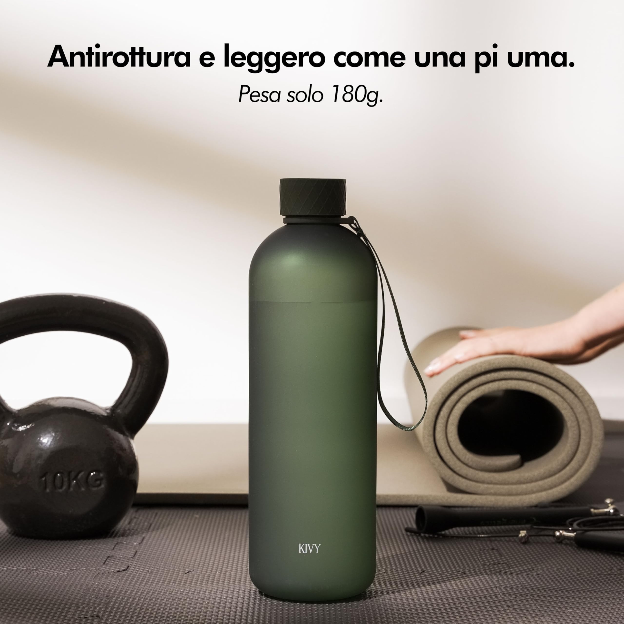 KIVY Borraccia da 1,5 litri, adatta per anidride carbonica e a prova di perdite, per sport, scuola e ufficio, borraccia sportiva, borraccia da 1,5 litri, lavabile in lavastoviglie