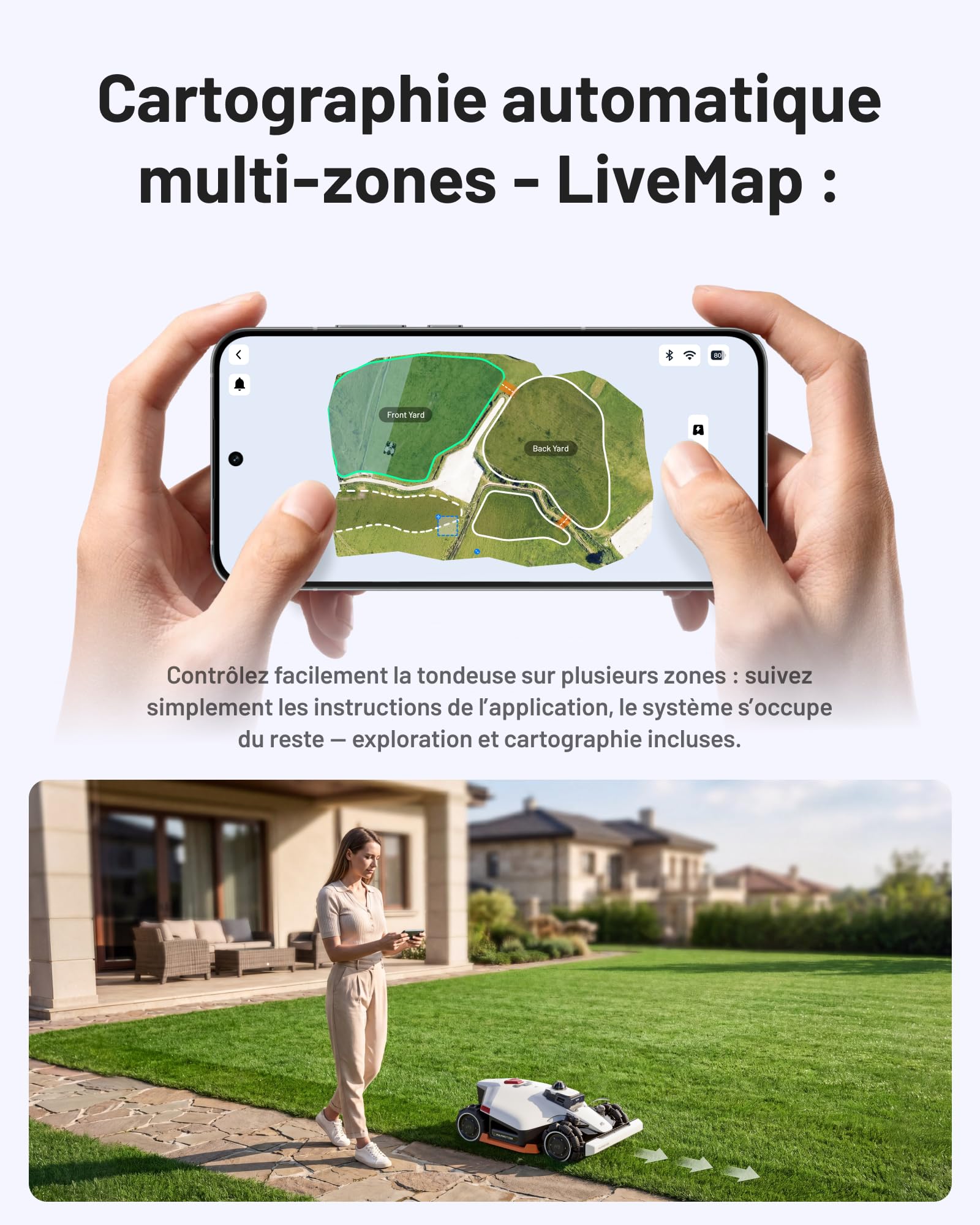 Mammotion LUBA 3 AWD 1500 Robot Tondeuse avec Support de Lavage