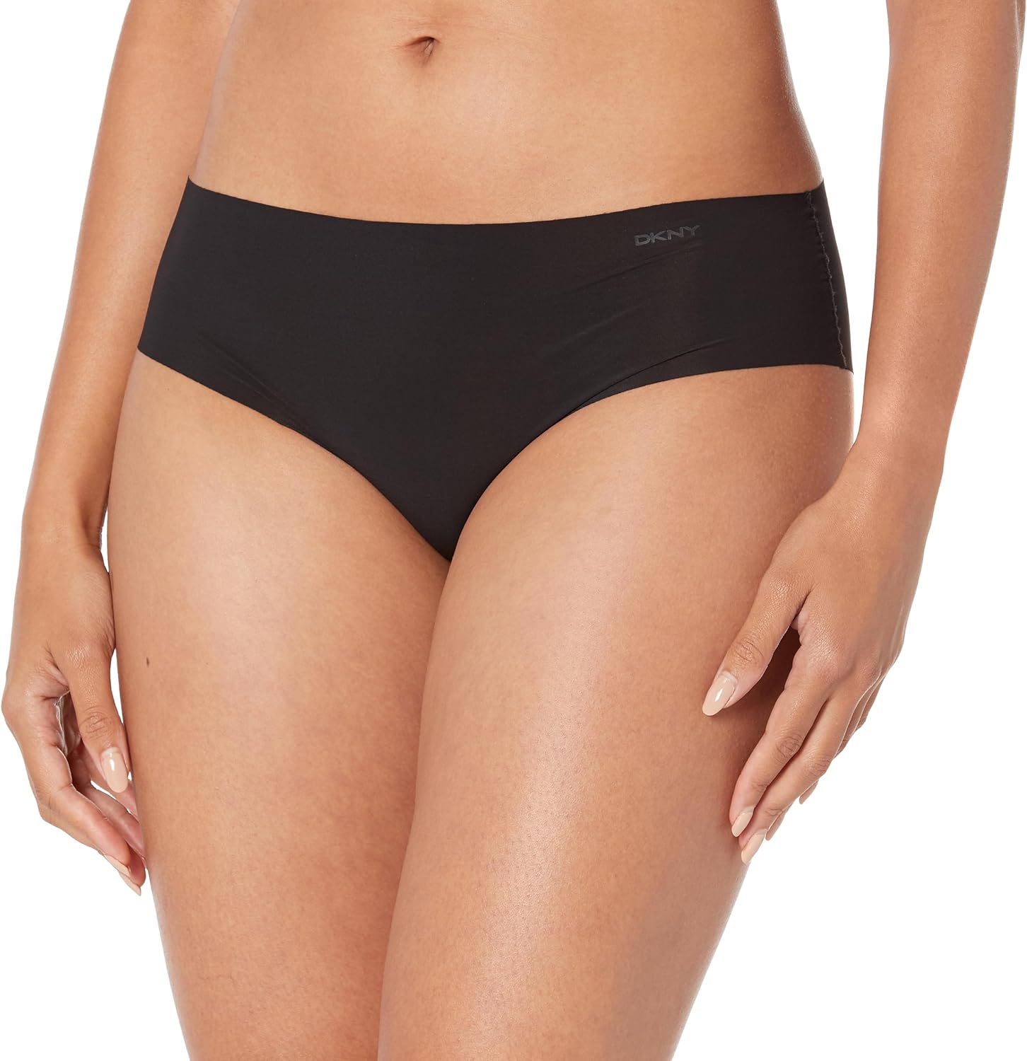 DKNY Women's Litewear Cut Anywhere Hipster Panties 3 Pack Multipack - Black/Glow/Pearl Cream, Medium - Image 2