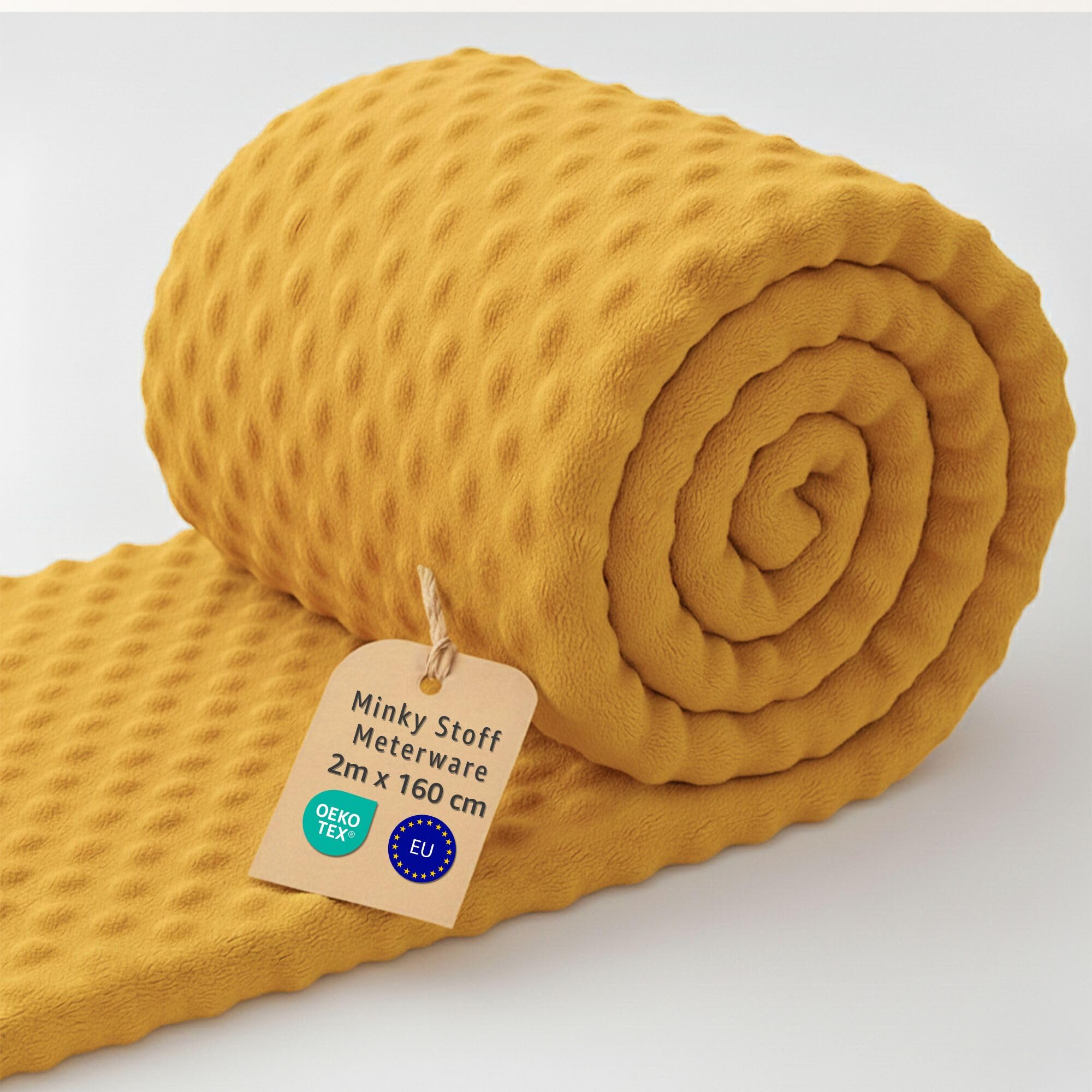 Plush Fabric by the metre 2 M - Soft Plush Fabric for Sewing Crafts Decoration Perfect for Clothing Blankets Cushions Accessories and DIY Couture Projects Oeko-Tex Toffee