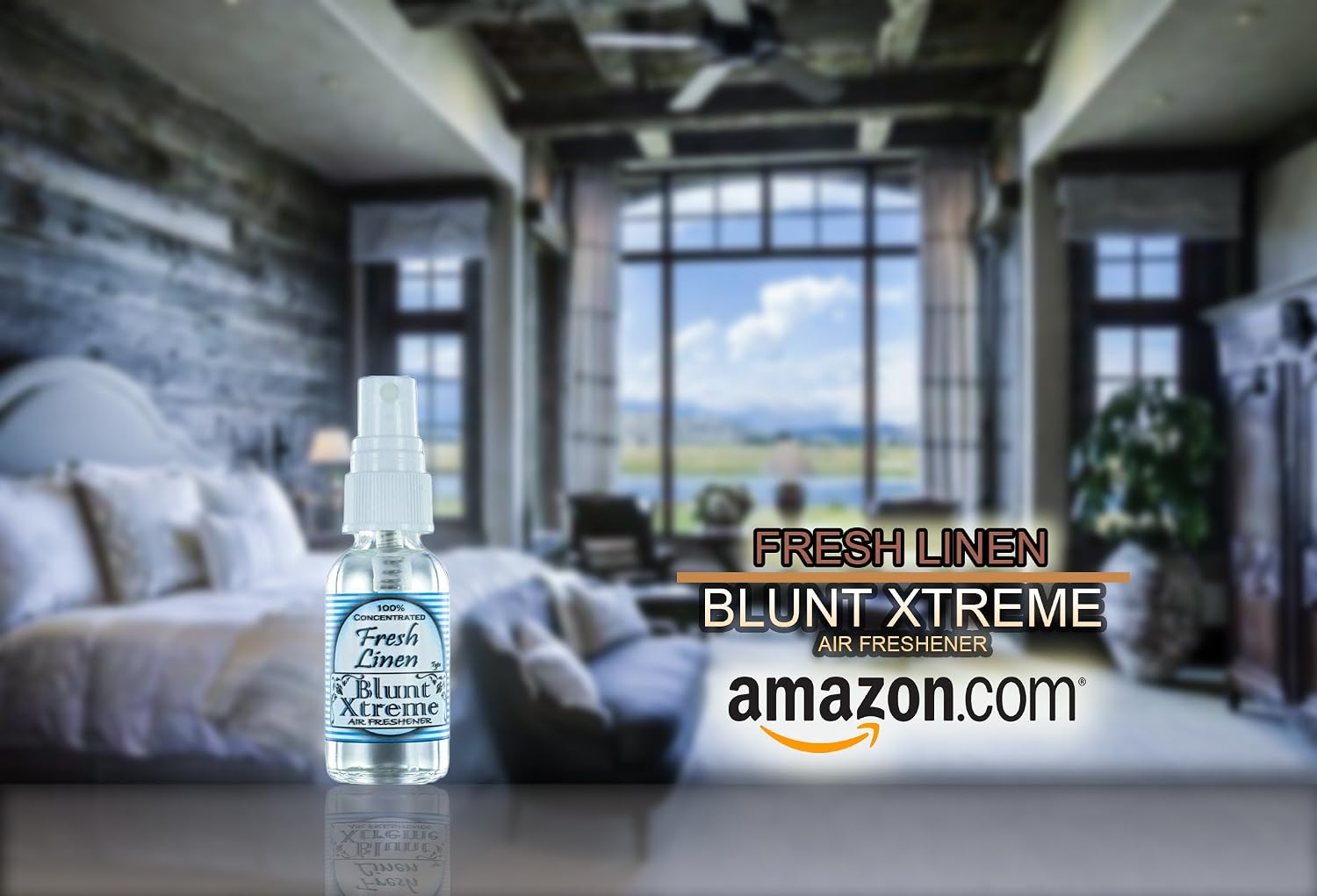 Blunt Xtreme Fresh Linen Type Air Freshener – 100% Ultra Concentrated Oil Based Spray - Ideal for Bathroom, Home, Car, Office & More - Soothing Properties - Long Lasting Effects - 1oz Bottle