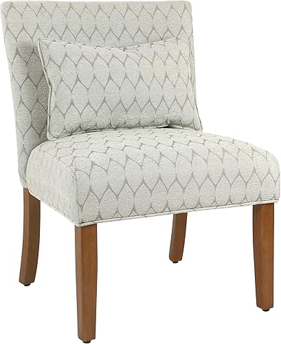 HomePop Silla y almohada Parker Accent marrón y gris