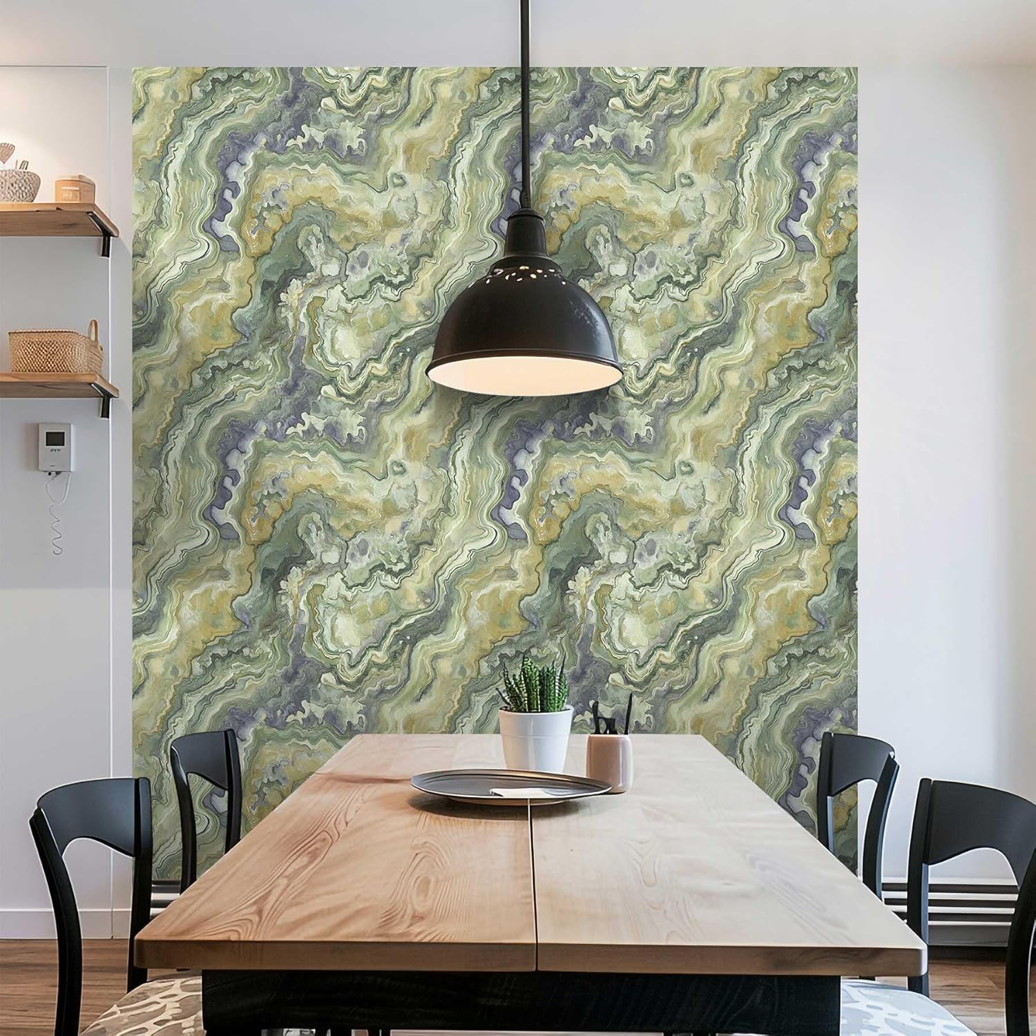 Nature Vein Wallpaper – Boho Mineral Texture Peel and Stick Wallpaper, Earth Tone Self-Adhesive Vinyl for Modern Decor, 17.7in x 236in