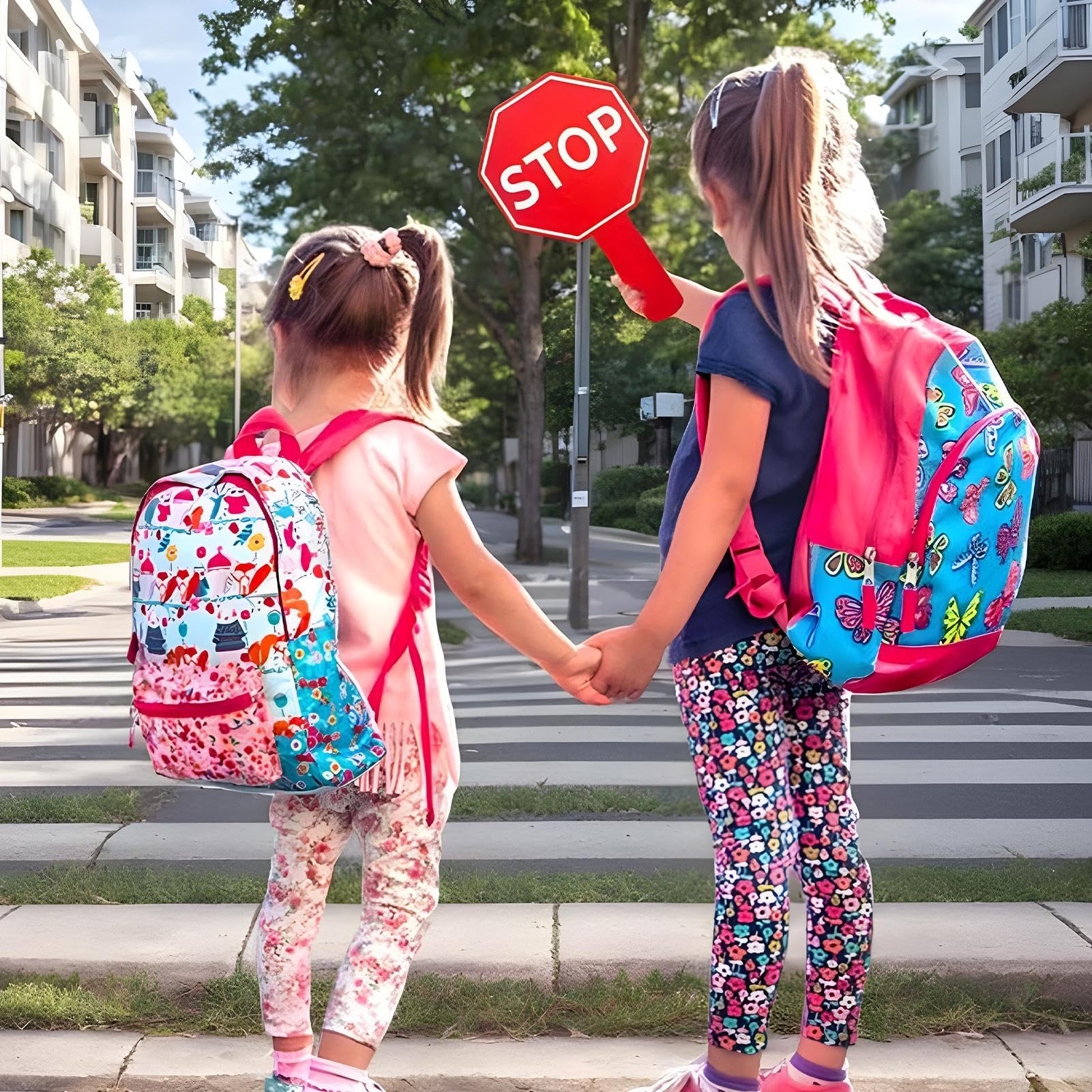 and Go Sign, Traffic Control Paddle, Double-Sided Warning Board, Waterproof with Handle, 10-Pack, Safety Tool for Parking, School Zones, Kids Activities and More