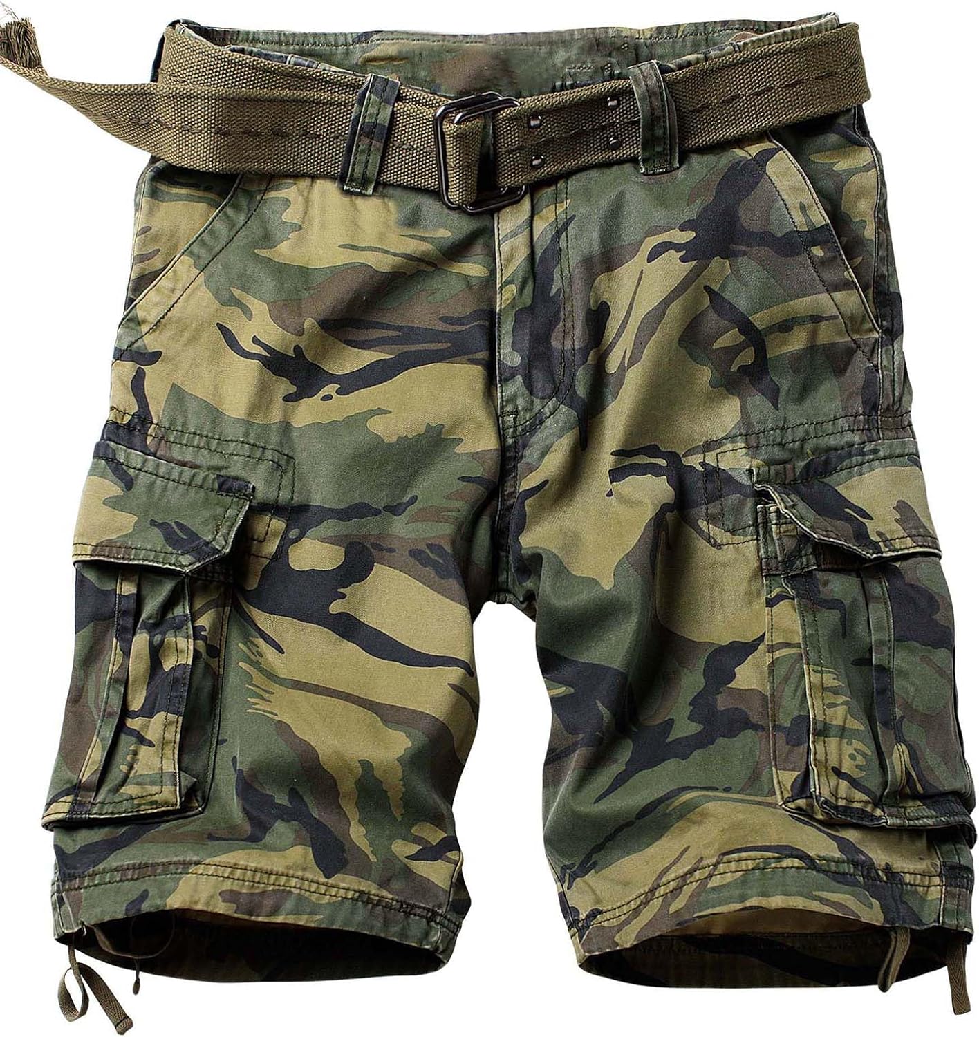 Camo Cargo Shorts for Men Cotton Casual Wild Outdoor Work Relaxed Fit Shorts with Multi-Pocket