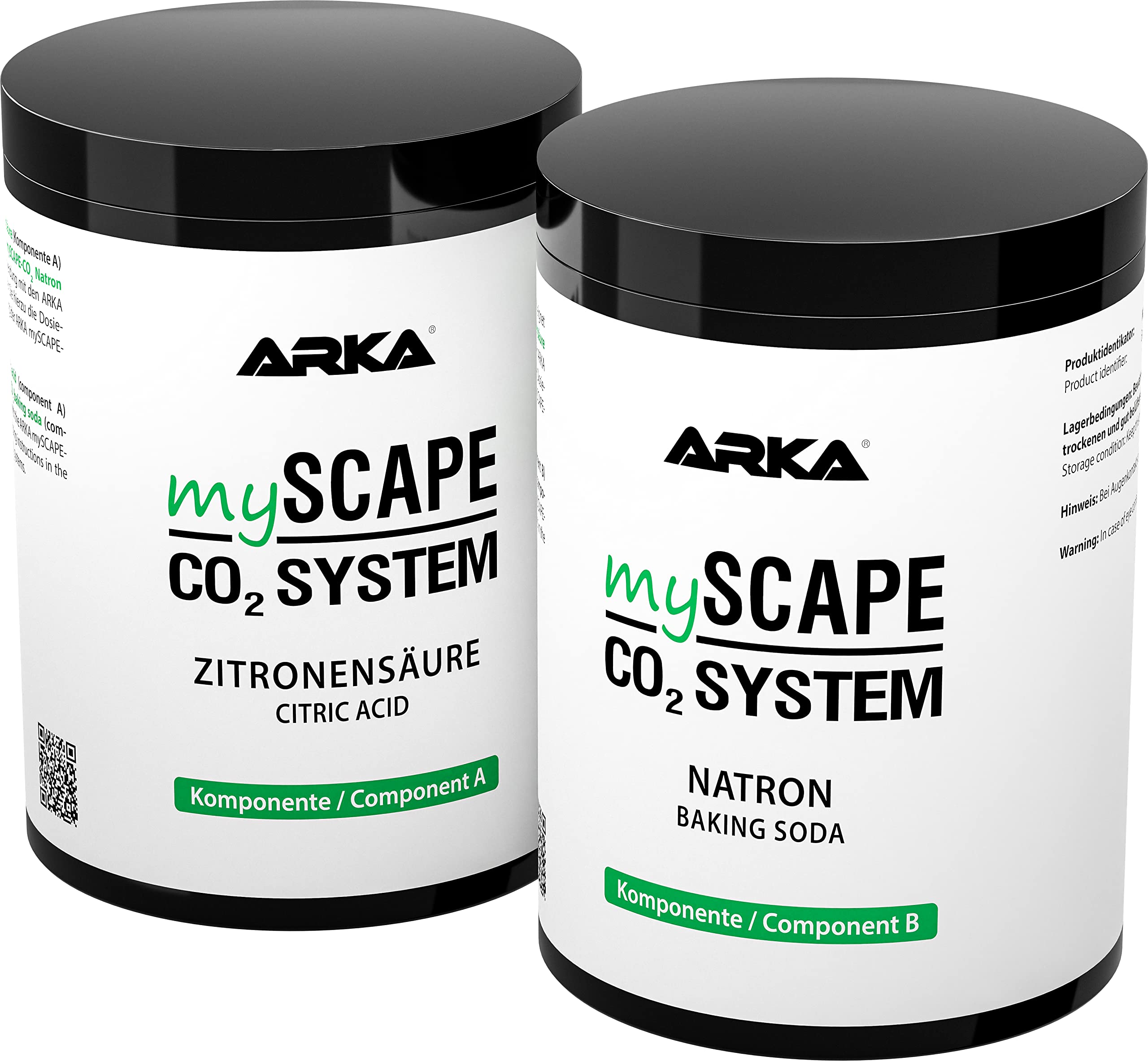 CO2 refill set – ARKA mySCAPE-CO2 Refiller 1200 g (2×600 g) – for refillable CO₂ systems in aquariums – includes citric acid & sodium bicarbonate – efficient, safe & long-lasting – aquascaping